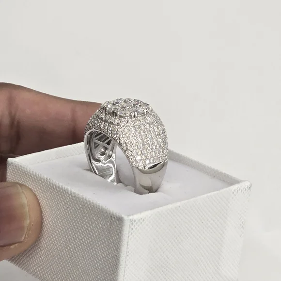 925 Sterling Silver Moissanite Diamond Ring For Men